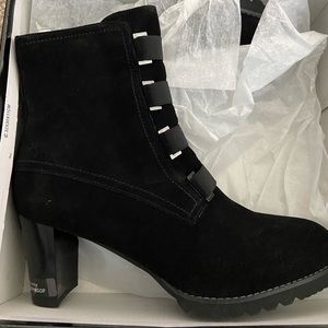 NIB New black leather boots.